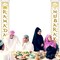 Eid Mubarak Decoration Set Eid Mubarak Porch Sign Ramadan Banner Hanging Decoration for Indoor/Outdoor Decoration Eid Al-fitr Party (Gold White)